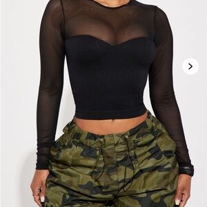 Fashion Nova Black Fitted Crop
